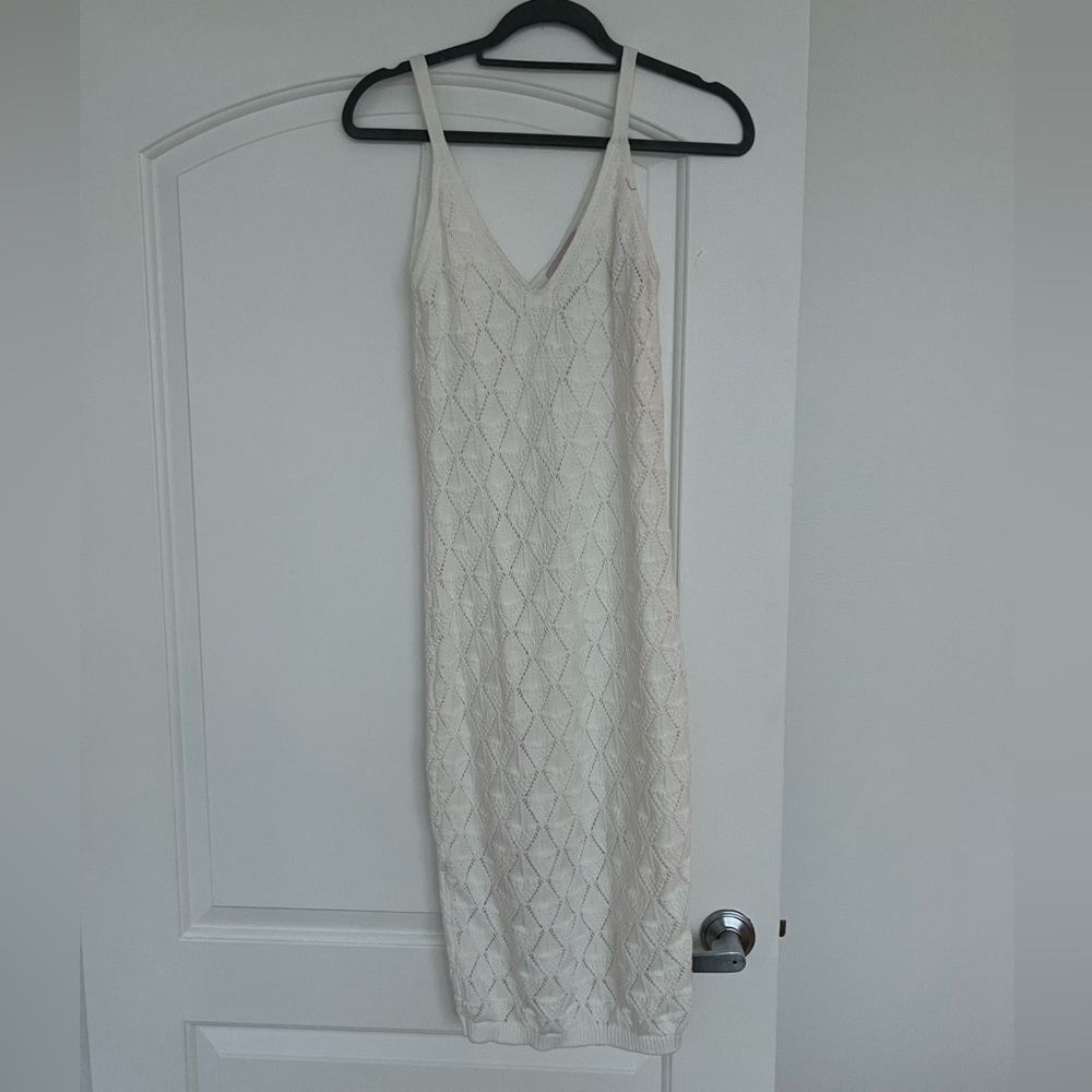 White Midi Knit Dress